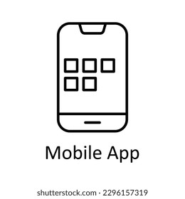 Mobile App Vector    outline Icons. Simple stock illustration stock