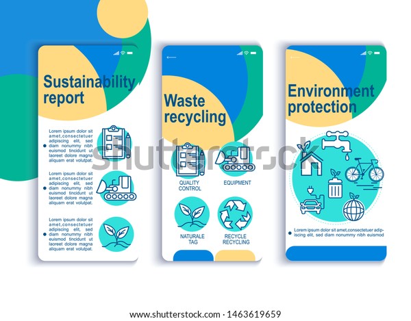 Mobile app. Vector template.
Collection icons environmental problems. Waste recycle. Clean
planet.
