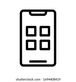 mobile app vector thin line icon 