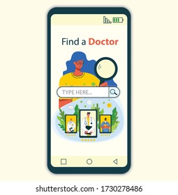 Mobile app and website concept design for medical help resources. Online doctor instant help approach. Healthcare business solution.