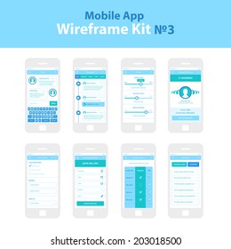 Mobile App Wireframe Ui Kit 3. Chat screen, messages screen, filters screen, manage members screen, search filter screen, schedule meeting screen, compare plans screen, premium plan screen.