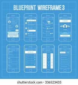 Mobile App Wireframe Ui Kit 3. Chat screen, messages screen, filters screen, manage members screen, search filter screen, schedule meeting screen, compare plans screen, premium plan screen.