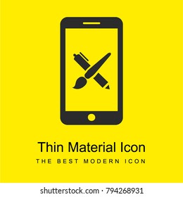 Mobile application bright yellow material minimal icon or logo design