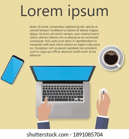 Mobile application Business communication in mobile technology concept Modern communication, vector style, hand drawn illustration
