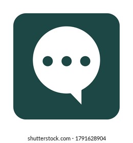 mobile application chatting speech bubble web button menu digital flat style icon vector illustration