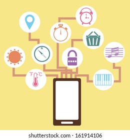 Mobile application concept idea in flat style, stock vector 