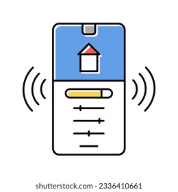 mobile application for control and setting smart home color icon vector. mobile application for control and setting smart home sign. isolated symbol illustration
