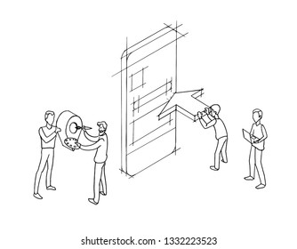 mobile application creation vector illustration