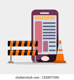 mobile application development concept vector illustration symbol