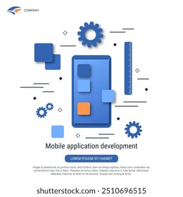 Mobile application development, GUI construction, interface engineering flat vector concept illustration