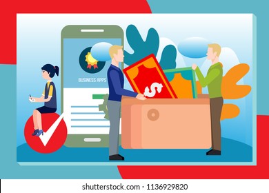 Mobile application development process flat vector illustration. Software API prototyping and testing background. Smartphone interface building process, mobile app build
