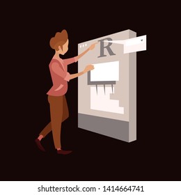 Mobile application development process flat vector illustration. Smartphone interface building process, mobile app building concept. - Vector