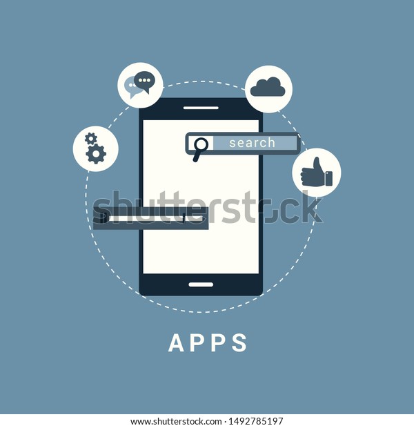 Mobile Application Development Process Flat Vector Stock Vector ...