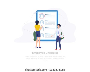 Mobile Application Employee Checklist for Task. Employee Checklist Concept. 3d Isometric Vector Illustration.