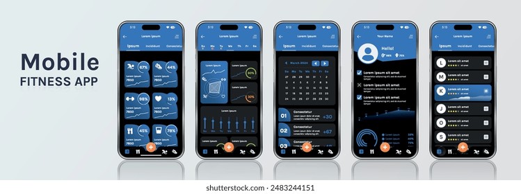 A mobile application for fitness and health with a modern design. The program interface is built on the basis of bright gradients and minimalist elements, which makes it attractive and simple.