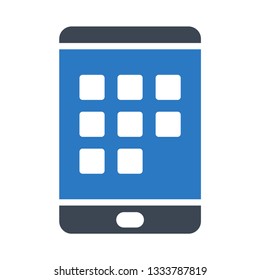 mobile application glyph double color icon