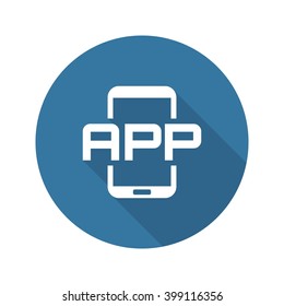 Mobile Application Icon. Flat Design. Mobile Devices and Services Concept. Isolated Illustration.