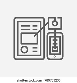 Mobile application icon line symbol. Isolated vector illustration of phone app sign concept for your web site mobile app logo UI design.