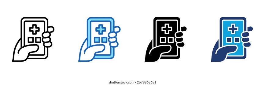 Mobile Application icon Multi Style Vector Illustration