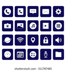 Mobile application icon. Application for smart phone icon. Function icon. Buttons. Vector. Illustration