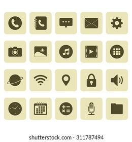 Mobile application icon. Application for smart phone icon. Function icon. Buttons. Vector. Illustration
