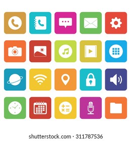 Mobile application icon. Application for smart phone icon. Function icon. Buttons. Vector. Illustration