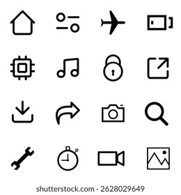 Mobile Application Icons Collection – Modern App UI Symbols Set