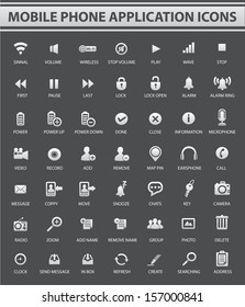 Mobile and  Application icons on Gray background,vector
