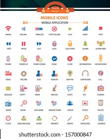 Mobile and  Application icons on white background,vector