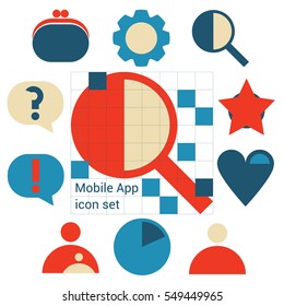 Mobile Application icons set Business isolated vector icon kit