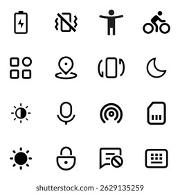 Mobile Application Icons Symbols Vector