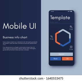 Mobile application infographic interface. Ui design, vector illustration. Infographics for web and mobile app