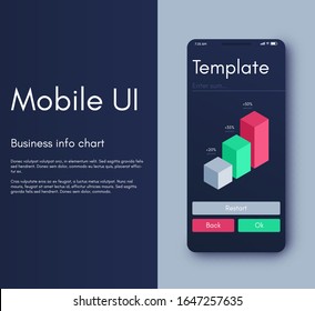 Mobile application infographic interface. Ui design, vector illustration. Infographics for web and mobile app