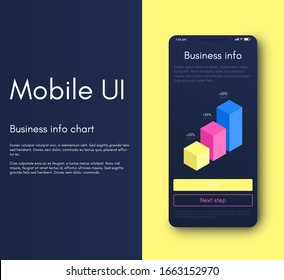 Mobile application infographic interface. Ui design, vector illustration. Infographics for web and mobile app