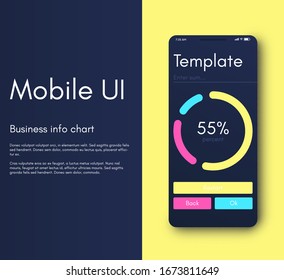 Mobile application infographic interface. Ui design, vector illustration. Infographics for web and mobile app
