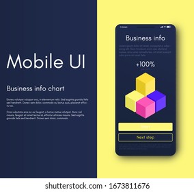 Mobile application infographic interface. Ui design, vector illustration. Infographics for web and mobile app