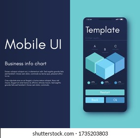 Mobile application infographic interface. Ui design, vector illustration. Infographics for web and mobile app