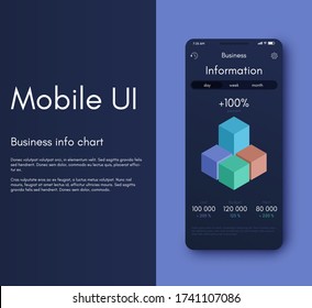 Mobile application infographic interface. Ui design, vector illustration. Infographics for web and mobile app