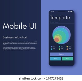 Mobile application infographic interface. Ui design, vector illustration. Infographics for web and mobile app