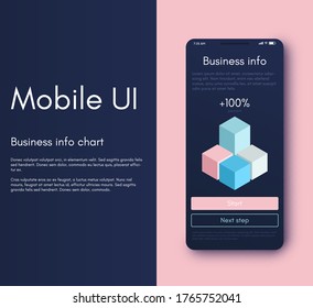 Mobile application infographic interface. Ui design, vector illustration. Infographics for web and mobile app