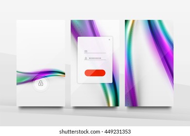 Mobile application interface background, user interface - UI. Smartphone screen mockup gui - wave pattern