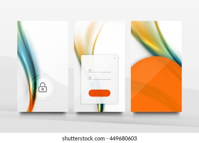 Mobile application interface background, user interface - UI. Smartphone screen mockup gui - wave pattern