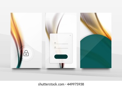 Mobile application interface background, user interface - UI. Smartphone screen mockup gui - wave pattern