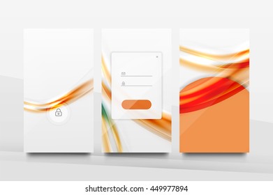 Mobile application interface background, user interface - UI. Smartphone screen mockup gui - wave pattern