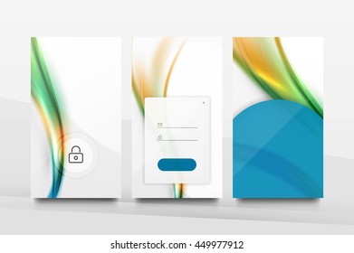 Mobile application interface background, user interface - UI. Smartphone screen mockup gui - wave pattern