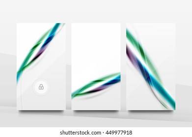 Mobile application interface background, user interface - UI. Smartphone screen mockup gui - wave pattern