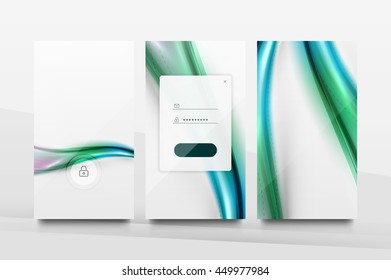 Mobile application interface background, user interface - UI. Smartphone screen mockup gui - wave pattern