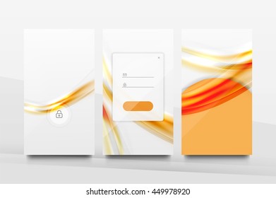 Mobile application interface background, user interface - UI. Smartphone screen mockup gui - wave pattern