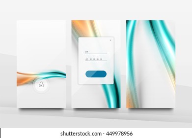 Mobile application interface background, user interface - UI. Smartphone screen mockup gui - wave pattern