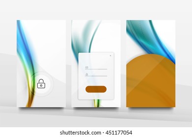 Mobile application interface background, user interface - UI. Smartphone screen mockup gui - wave pattern